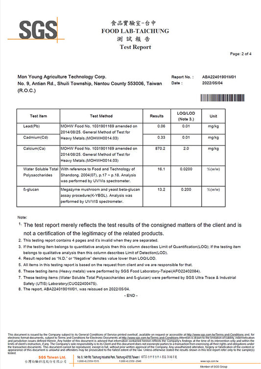 SGS Report for batch number 20240411